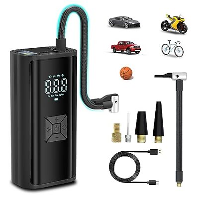 #ad Tire Inflator Portable Air Compressor Cordless Tire Inflator With Tire Black $44.42