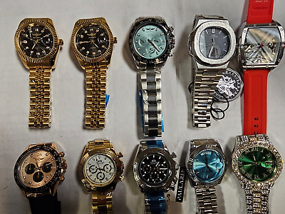 #ad Lot of 10 Mixed New Watches some needs repair and Battery 5 Automatic 5 Quartz $209.00