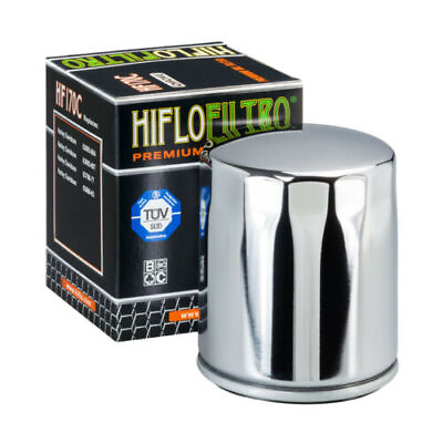 #ad Hiflofiltro CHROME Oil Filter Fits HARLEY DAVIDSON XL1200 1996 to 2019 $25.50