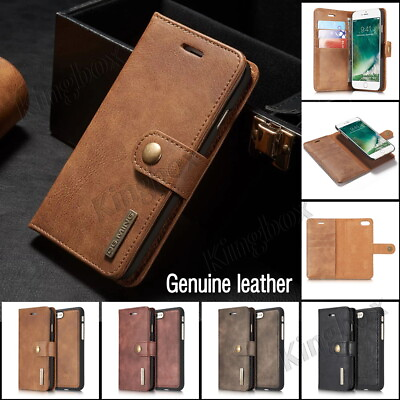 #ad Premium Retro Genuine Leather Wallet Case Cover Card Holder For Various Phones $12.69