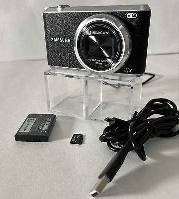 #ad Samsung Camera WB350F Black 16.3MP Wi Fi 21x Optical Zoom Battery Card Works $109.99