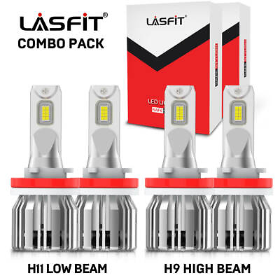 #ad H11 LED Headlight Bulbs Low Beam H9 High Beam for Grand Cherokee 2018 2019 2020 $69.99