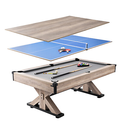 #ad VEVOR 7ft Billiards Table Combo Set 3 in 1 Multi Game Pool Table Full Accessory $945.99