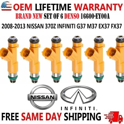 #ad Brand NEW DENSO Set of 6 Fuel Injectors for 2008 2017 Nissan amp; Infiniti 3.7L V6 $251.60