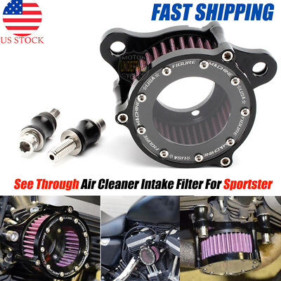 #ad For Harley Air Cleaner Filter Intake Carburetor Kit Sportster XL 1200 Iron 883 $30.38
