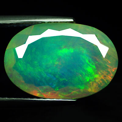 #ad 3.52 Ct Rarest Oval 15 x 10 mm 3D Mix Chaff pattern Solid Facetted Opal $57.99