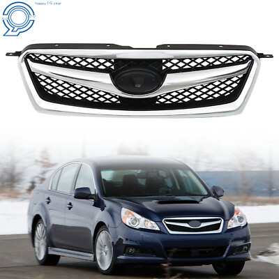 #ad Upper Grille Grill Chrome Shell W Black Mesh For 2010 2011 2012 Subaru Legacy $44.98