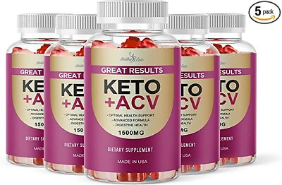 #ad Great Result Keto ACV Gummies for Weight Loss 1500mg Apple Cider 5 Pack $54.72
