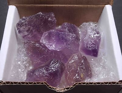#ad Amethyst Box 1 2 Lb Natural Bright Purple Crystal Chunks Gemstone Raw Specimens $11.21