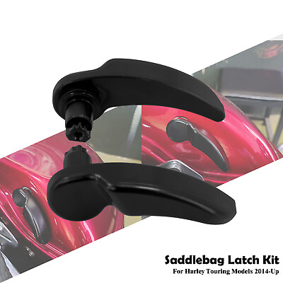 #ad Black Saddlebag Lid Lifters Latch Handle Lever Fit For Harley Touring 2014 2023 $12.99
