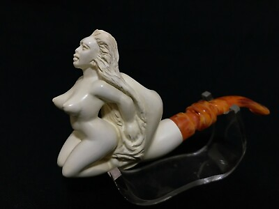 #ad #ad Nude Lady Block Meerschaum Pipe best hand carved tobacco pfeife wıth case $257.58