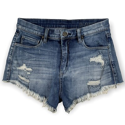 #ad Blank NYC Cut Off Jean Shorts Stretch Denim Distressed Ripped Fit of Range 27 $28.00