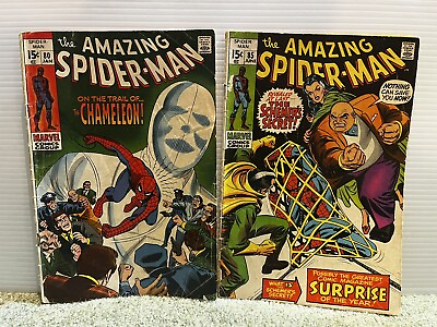 #ad 2 Old Marvel Comics Amazing Spider Man #80 Chameleon amp; #85 The Kingpin Comic Lot $75.00