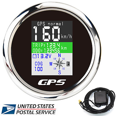 #ad 85mm Digital GPS Speedometer W TFT LCD Display Odometer Voltmeter For Car Marine $46.31