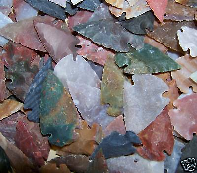 #ad 10 KNAPPED REPRODUCTION STONE AGATE ARROWHEAD FOR JEWELRY 1 1 4quot; to 2quot; SIZE #2 $9.99