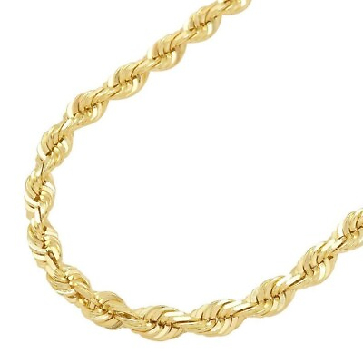 #ad #ad 14K Yellow Gold Diamond Cut Rope Chain Necklace 1.5mm 5mm Men Women 16quot; 30quot; $373.05