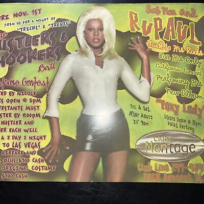 #ad RuPaul 1996 FOXY LADY Tour Concert Poster San Diego pre RuPaul#x27;s Drag Race NEW $8.95