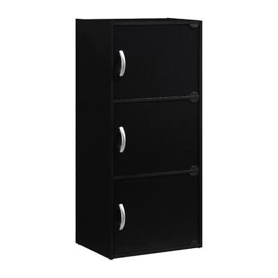 #ad Hodedah 3 Shelf 3 Door Multi purpose Cabinet Black $31.00