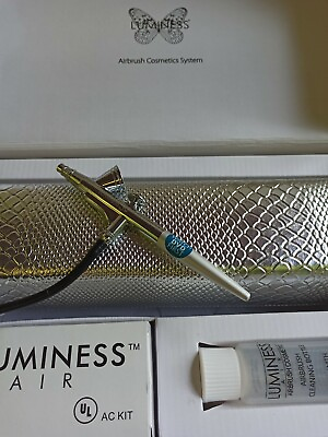 #ad Rare LUMINESS AIR PLATINUM EDITION MAKEUP Artist AIRBRUSH Kit RARE MODEL Silver $110.99