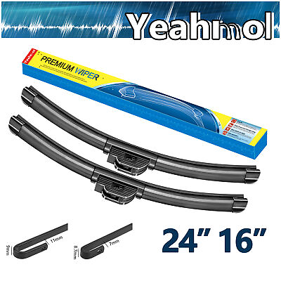 #ad Yeahmol 24quot; 16quot; Fit For Honda Accord 2020 2018 Bracketless Wiper Blades set of 2 $12.99