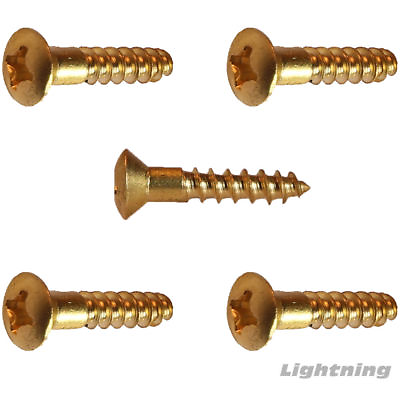 #ad #ad #10 x 1 1 2quot; Solid Brass Oval Head Wood Screws Phillips Drive Quantity 50 $20.49