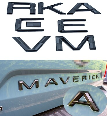 #ad Matte Black Tailgate Insert Letters Badge For MAVERICK Emblem 2022 2024 $22.88