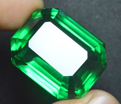 #ad 114.00 Cts Natural Green Emerald Emerald Cut Certified Colombian Loose Gemstone $25.99