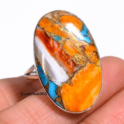 #ad Oyster Turquoise Ethnic Style Handmade Ring 925 Sterling Silver All Size MO* $16.99