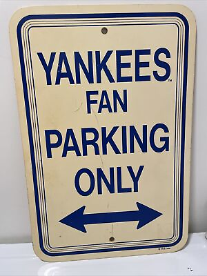 #ad Yankees Vintage Fan Parking Only Sign MLB 1988￼ $30.00