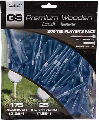 #ad GoSports 3.25quot; XL Premium Wooden Golf Tees 200 XL Tee Player#x27;s Pack Driver NEW $14.75
