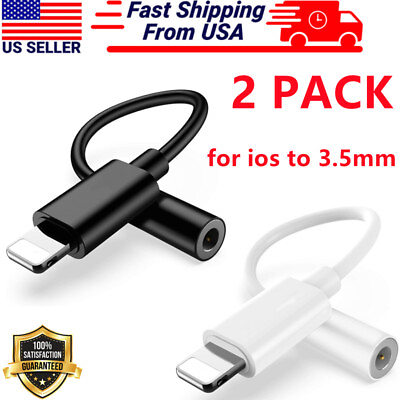 #ad #ad For iPhone Headphone Adapter Jack 8 Pin to 3.5mm Headphone AUX Adapter Cord $4.75