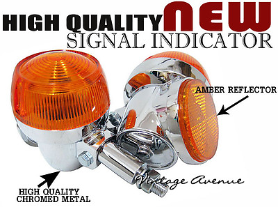 #ad SUZUKI GT380 GT500 GT550 GT750 RE5 CHROME METAL SIGNAL LAMP LIGHT 1PAIR TW49 $59.90