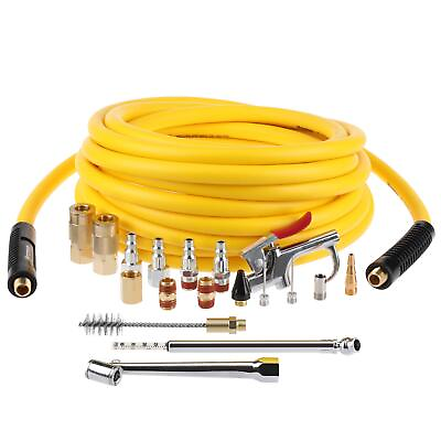 #ad 19 Pieces Air Compressor Accessories Kit with 3 8 Inch x 25FT Hybrid Hose 1 $41.00