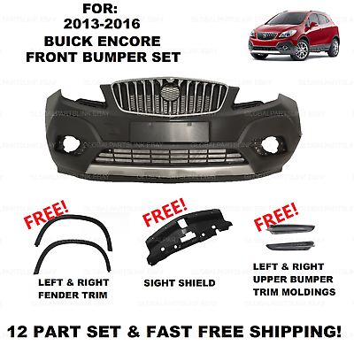#ad 2013 2014 2015 2016 Buick Encore Front Bumper Set Upper Lower With All Grills $420.56