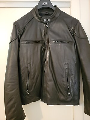#ad Men#x27;s Marc New York Leather Motorcycle Jacket Medium $78.00