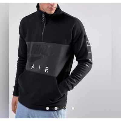 #ad Men’s Nike Air Half Zip Sweatshirt Black Gray Size Large $18.00