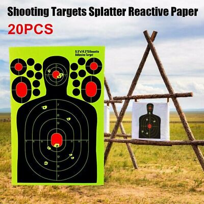 #ad Shooting Targets Reactive Splatter Range Paper Target Gun Shoot Rifle 20Packs $14.95