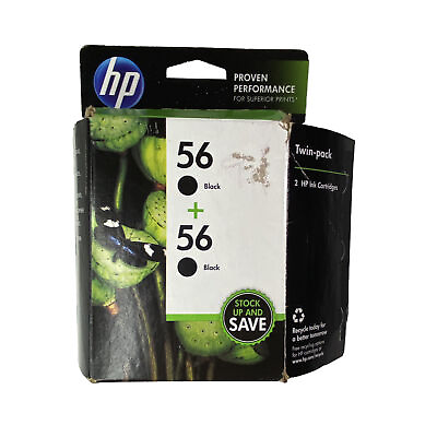 #ad HP 56 Ink Twin Pack Genuine Black C9319 80033 Exp. October 2013 $10.00
