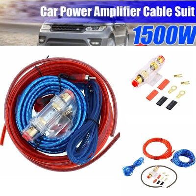#ad USA 1500W Car Amplifier Wiring Kit Audio Subwoofer AMP Amp Speaker Install Cable $11.27