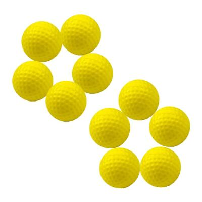 #ad 10 Packs Golf Practice Ball PU Yellow for Indoor Exercise Pets Play Beginner $10.22