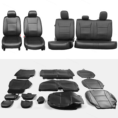 #ad Full Set Seat Cover Black Factory Fit 2015 2020 Ford F 150 XL XLT Crew Cab $153.45