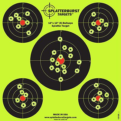 #ad Splatterburst Targets 12 x12 inch 5 Bullseye Reactive Shooting Target S... $48.39