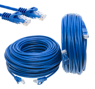 #ad CAT6e CAT6 Ethernet LAN Network RJ45 Patch Cable Blue 25FT 200FT Multipack LOT $93.69