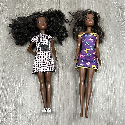 #ad African American Black Barbie Mattel Fashion Dolls Lot 2 1990 2014 amp; Accessories $24.97