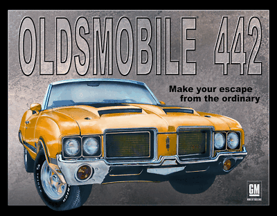 #ad 1969 442 Oldsmobile Muscle Car All tin sign up to 12 x 18quot; Vintage Retro Signs $13.95