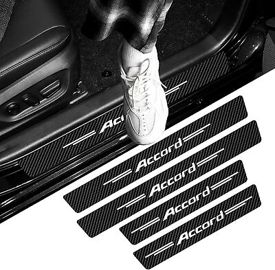 #ad For Accord 4pcs Carbon Fiber Car Door Sill Plate Protector Cover Sticker $8.99