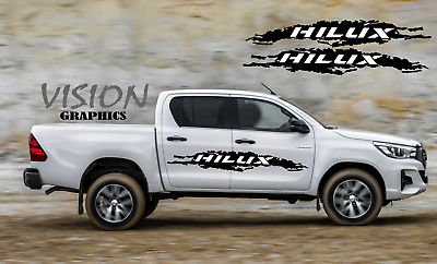 #ad Toyota Hilux Side Stripes Decals Stickers Racing Sport Graphics GBP 23.90