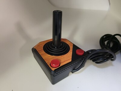 #ad MINT NEW Wood Grain 2 RED Buttons Joystick Controller 10 FT Cord for Atari 2600 $17.95