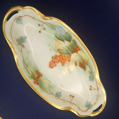 #ad Antique Dish J amp; C Bavaria quot;Louisequot; Porcelain Currants Hand Painted E.W. Donath $45.00