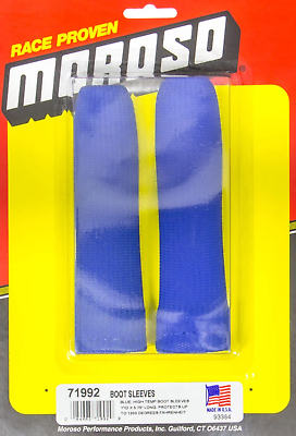 #ad Moroso 71992 Pair Spark Plug Boot Sleeve Blue Braided Fiberglass High Temp $30.99